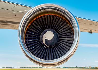 Pratt & Whitney JT9D Airplane Engine Close-Up