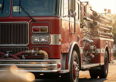 Red Firetruck Close-Up