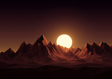 Low Poly Mountain Sunset