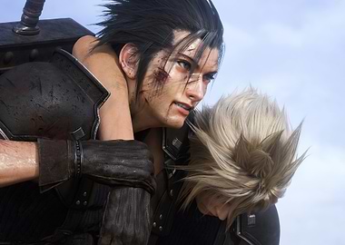 Zack carrying Cloud Final Fantasy VII