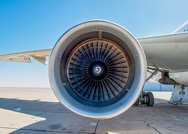 PW4000 Airplane Engine Close-Up