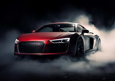 Red Audi R8 in Smoke
