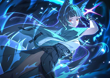 Girl with Sword and Fox Ears