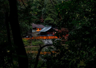 Japanese Temple in Forest