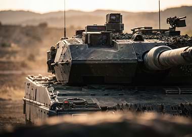 Military Tank in Action