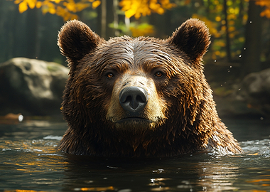 Brown Bear in Water