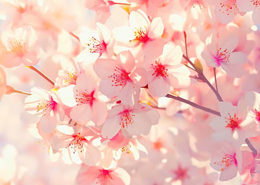 Cherry Blossom Branch in Soft Light