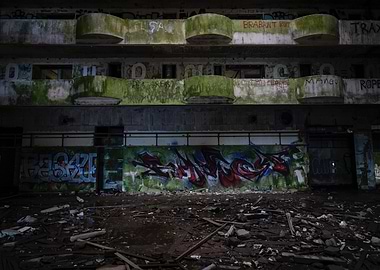 Abandoned Building with Graffiti