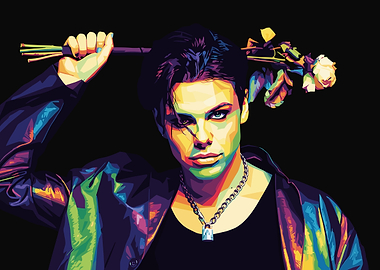 Yungblud Pop Art Portrait with Roses