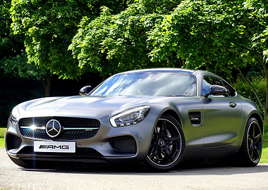 Gray Mercedes-AMG GT sports car