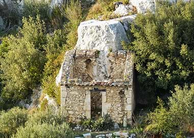 Stone Ruin in Nature in Provence in France