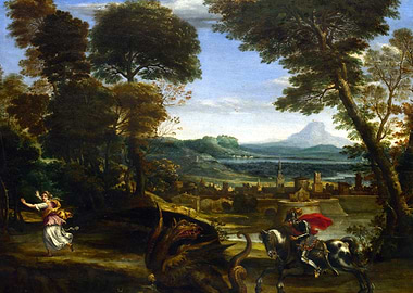 Saint George Slaying the Dragon Painting