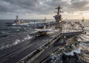 F-14 Tomcat on Aircraft Carrier Deck