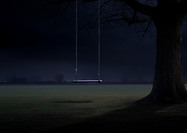 Lonely Swing at Night