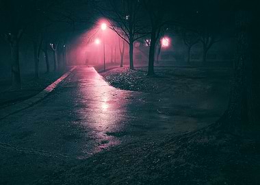 Night Rain on a Lonely Path
