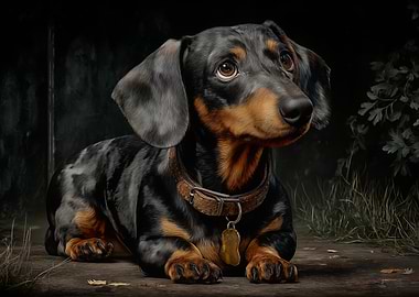 Black and tan Dachshund Portrait