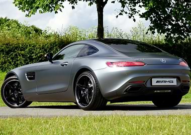 Silver Mercedes-AMG GT on Road