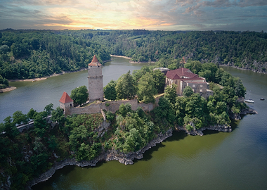 Zvikov Castle on island, Czech Republic