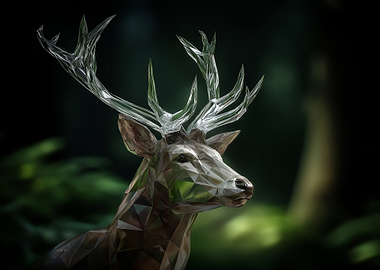 Geometric Deer in Forest