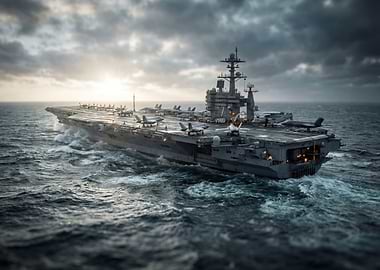 Aircraft Carrier at Sea