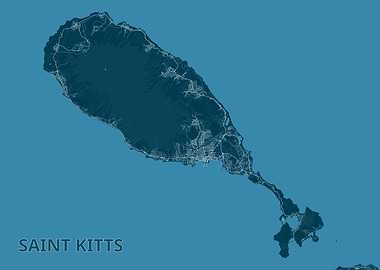 Saint Kitts Island Map