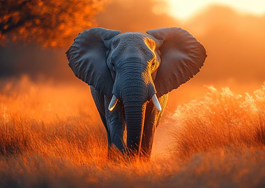 Elephant in Golden Light