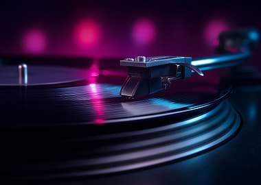 Turntable in Neon Lights