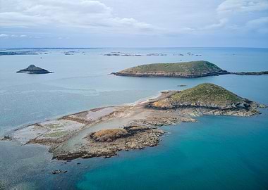 Aerial view of islands in the sea