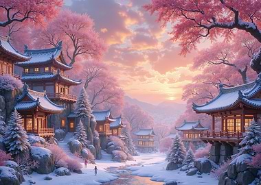 Winter Cherry Blossom Village
