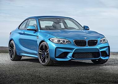 Blue BMW M2 Coupe Front View