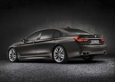 Dark Gray BMW 7 Series Rear View