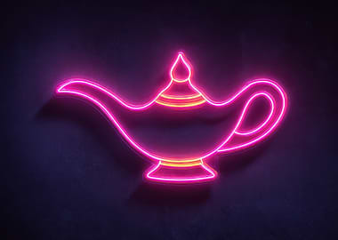 Neon Genie's Lamp