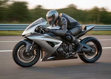 Motorcycle Rider on Track