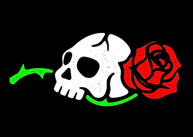 Skull and Rose Graphic