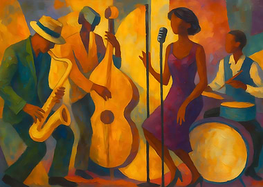 Jazz Band Performance Painting