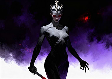 Undead Queen with Bone Crown and a Dagger
