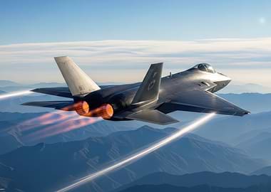 Stealth Fighter Jet in Flight