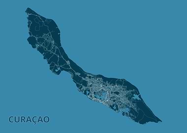 Curaçao Island Map
