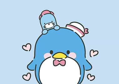 Tuxedo Sam and Seal Cartoon Illustration