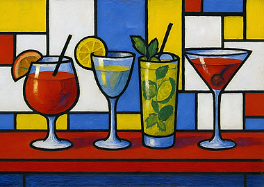 Mondrian-style Cocktails