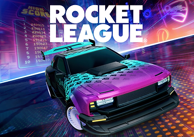Rocket League Car with Neon Background
