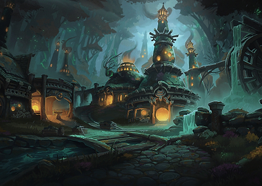 Fantasy Village at Night