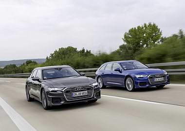 Two Audi A6 Avant on Highway
