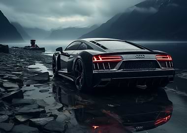 Black Audi R8 Car art