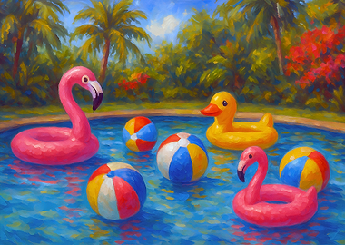 Pool Party with Inflatables