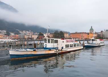Boats on Lake Como, Italy