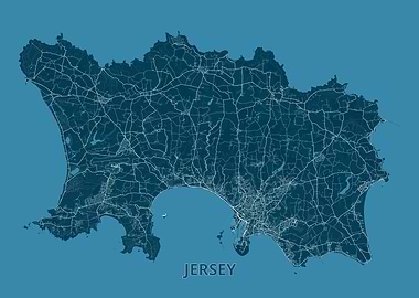 Jersey Island Map - Detailed Cartography