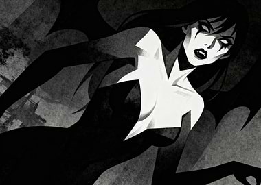 Black and White Vampire Woman