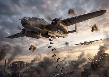 World War II Bomber Attack