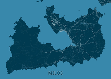 Milos Island Map - Detailed Topography
